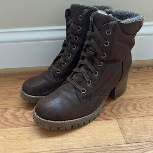 Carlos by Carlos Santana Glinda Ankle Brown Lace Up Heeled Boot Womenβs Size 8